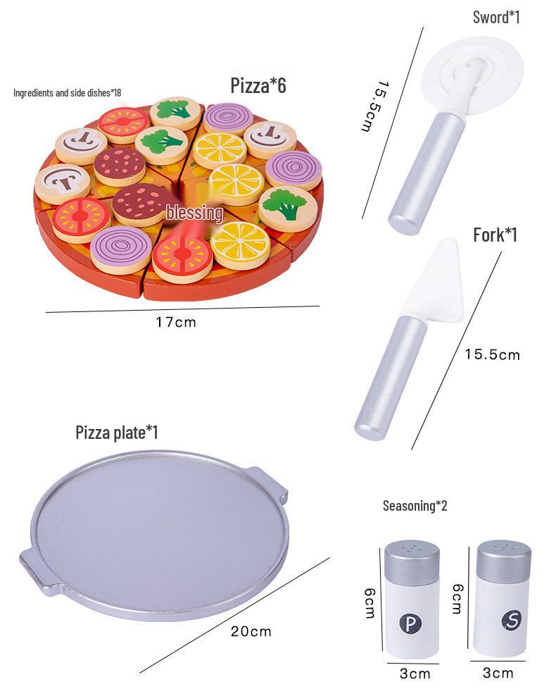 Wooden Pizza Oven & BBQ Skewers Playset - Educational Pretend Play Toy for Kids