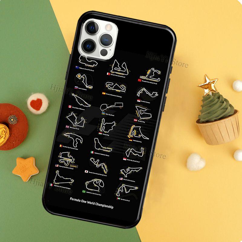 Minimalist F1 Circuit Coque Phone Case For iPhone 12 13 Pro Max 11 14 Pro XS MAX 6 6S 7 8 Plus 5S SE 2020 X XR Cover