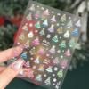 2024 Crystal Diamond Snowflake Nail Stickers - Christmas Tree & Snowman Designs