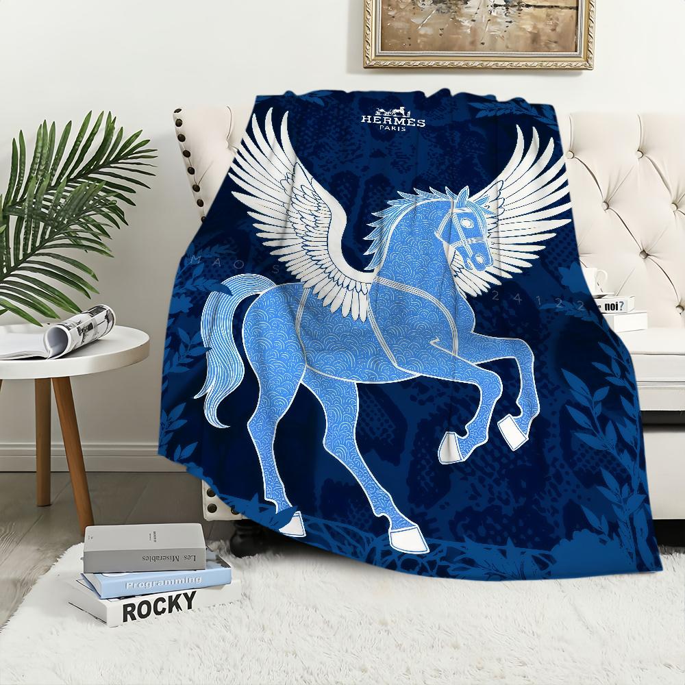 Arte caldo morbido lusso peluche marca Coperta alla moda per divano soggiorno ufficio LOGO camera da letto regalo da viaggio Flanella H-Her-mesES