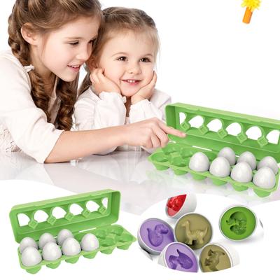 Juego de Rompecabezas de Huevos a Juego, Juego de Aprendizaje de Clasificación de 12 Piezas, Juego de Aprendizaje de Habilidades Motoras Finas, Idea de Regalo para Viajes