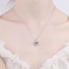 Sterling Heart Pendant Necklace With Moissanite Stone Minimalist Chic Jewelry Women Adjustable Chain 21-50cm