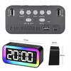 Home Decorator LED Screen Square Shape Sound Activated Colorful RGB Night Light Digital LED Alarm Clock