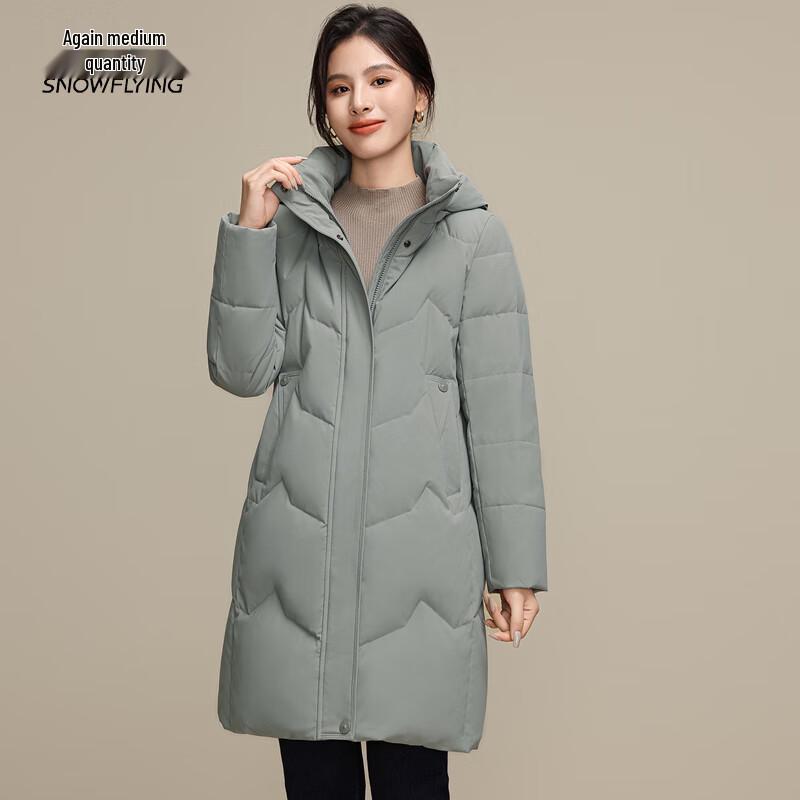 XueZhongFei Women's Mid-Length Winter Down Coat with Removable Hood
