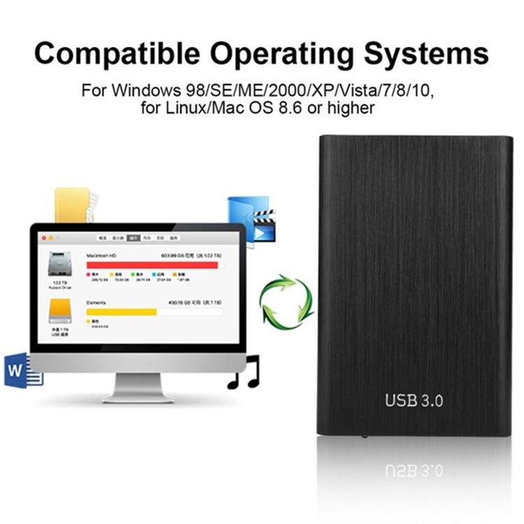 Portable 1TB-16TB USB 3.0 Brushed Metal External SSD