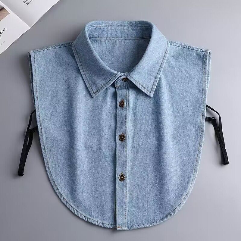 Women's Autumn and Winter Korean Version Denim Fake Collar Versatile Collar Casual Fashion Sweater Hoodie Interior Decoration Collar