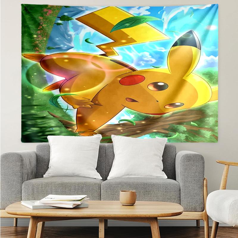 1PC Cute Pika Adventure K-pop music group Tapestry Accessories for Bedroom,Livingroom, dormitory Room Wall Decor Fan Birthday Gifts