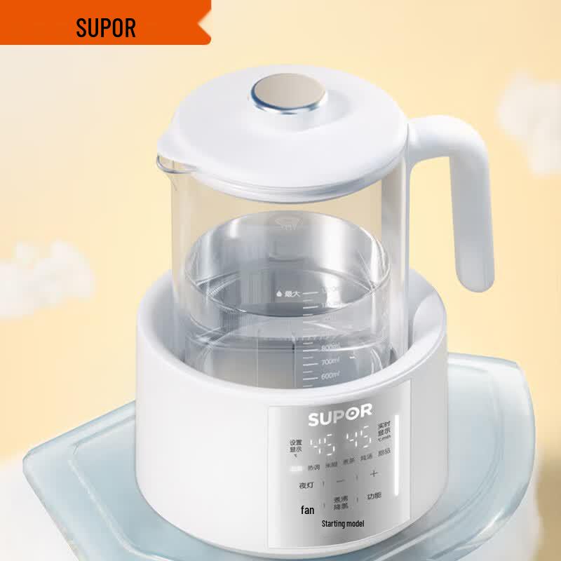 SUPOR 1.2L Smart Glass Electric Kettle & Health Pot CN plug (adapter included)