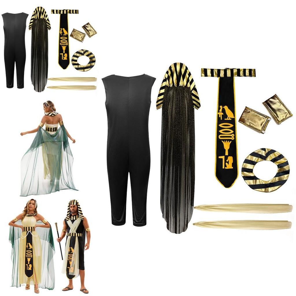 Egyptian Pharaoh Cleopatra Cosplay Costume With Polyester Fabric For Adults