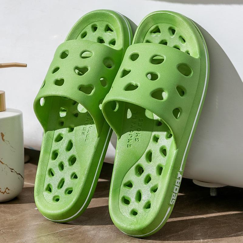 Summer Large Size Non-slip Water Leakage Quick Dry Hollow Indoor Couple Thick Bottom Sandals Slippers