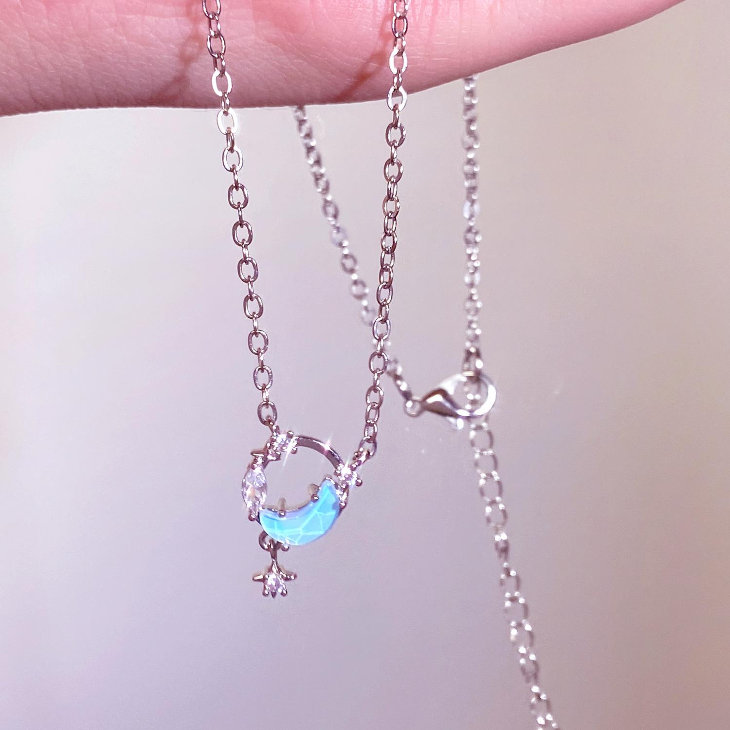 

Ожерелье со звездой и луной, женское ожерелье с подвеской в ​​виде звезды и луны в Instagram, цепочка с воротником