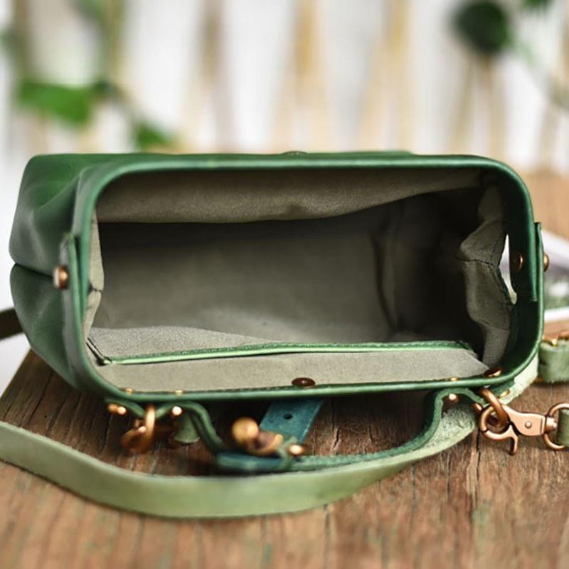 Geantă vintage pentru doctor, din piele naturală, pentru femei, genți de umăr și crossbody, de culoare solidă, simplă, din piele de vacă