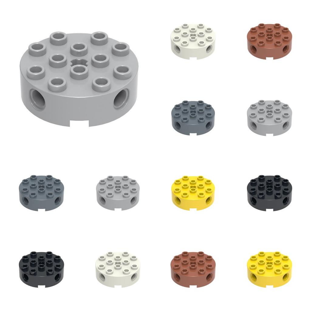 10pcs 6222 Round 4x4 With Side Building Blocks Pin Holes And Axle Bricks Educational Particle Toy Children Birthday Kid Gift