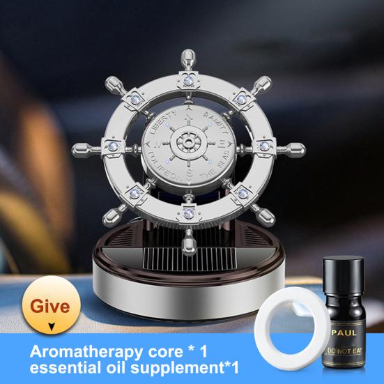 Solenergi bilaromaterapi 360 graders rotasjon Luftfrisker Biltilbehør Interiør Kreativ rorform Auto luftrenser