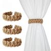 2pcs/1set Braided Curtain Tiebacks Boho Elegant Rustic Curtain Holdbacks Tie Backs Holders Set Simple Drapes Decor Handmade