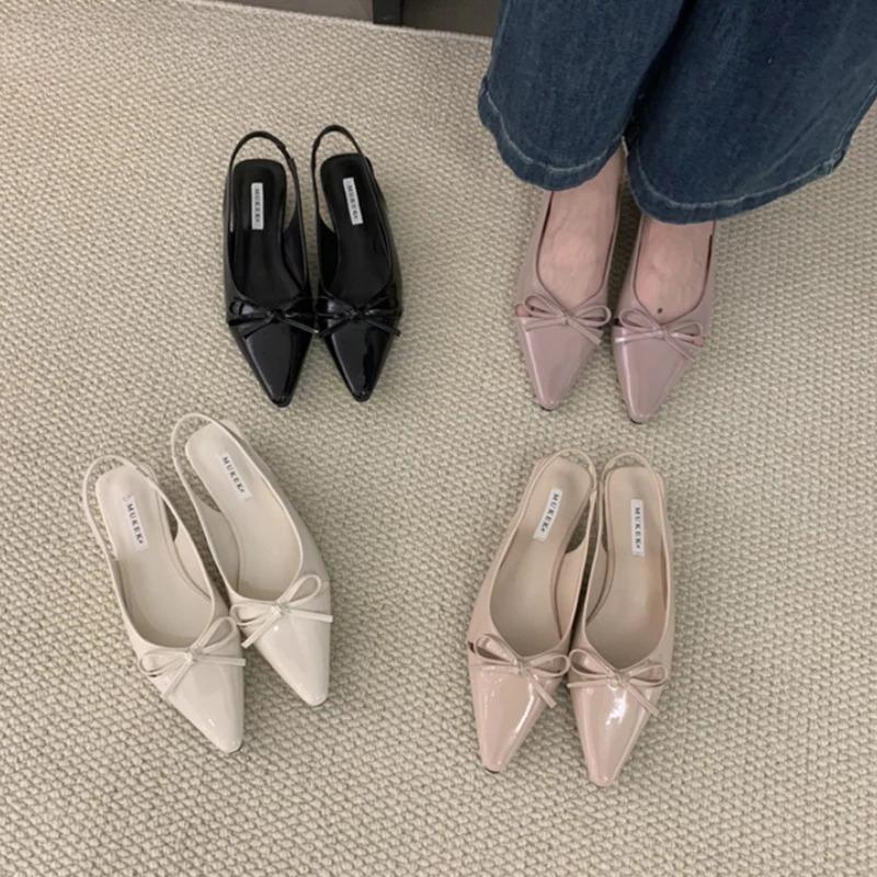 Summer Fashion Butterfly-knot Women Sandals Shallow Slip On Slingbacks Ladies Casual Dress Street Style Flats Shoes