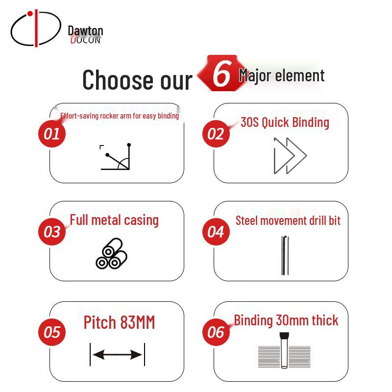 Docon 3-Hole Binding Machines & Accessories CN plug (adapter included)