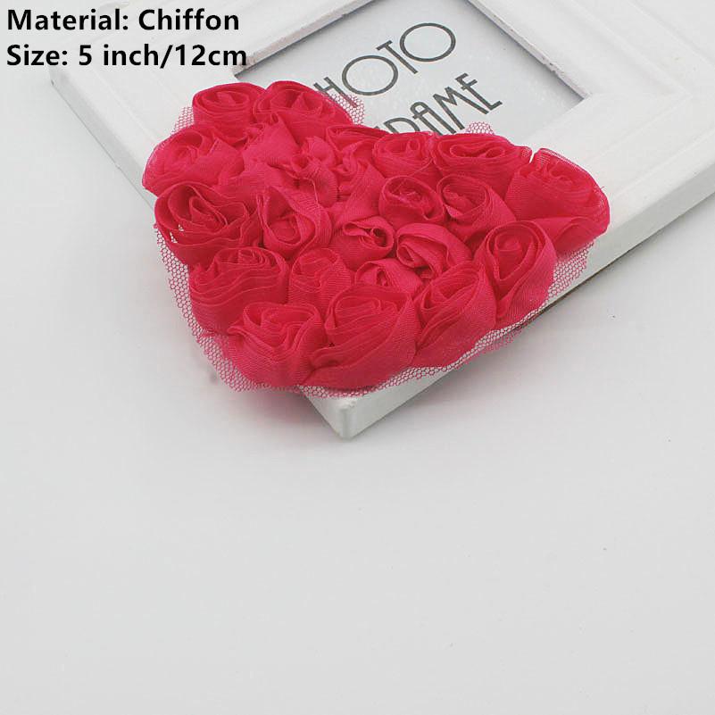 20 Stück Große Chiffon-Rosen-Herz-Aufnäher für DIY Baby Mädchen Kleidung Kleid Strampler Hemden Nähdekorationen Haarschleifen-Zubehör