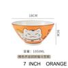 Japanese Ceramic High Bowl Multi-Sized Colorful Lucky Cat Soup Bowl Salad Bowl Underglaze Children Kitchen Household Tableware