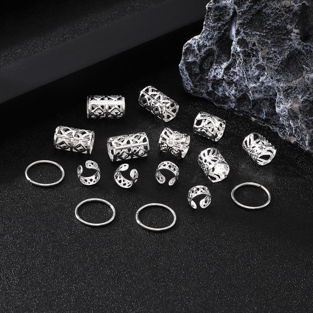 80pcs Metal Cuff Clips Hollow Out Hair Ring Dread Locks Hair Braid Tubes Dreadlocks Beads  Decor