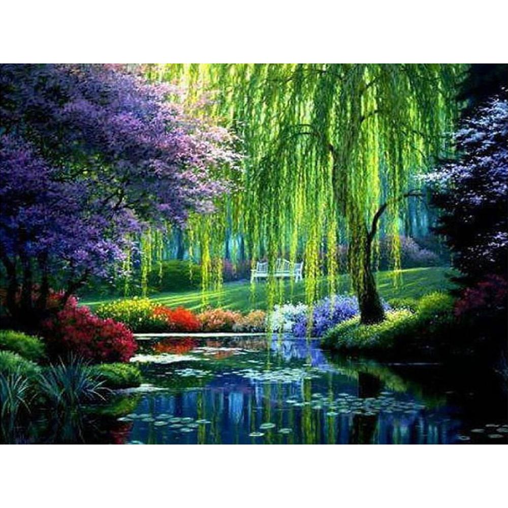 5D Diamond Painting Sunset Landscape Diy Round Water Diamond Embroidery Beach Mosaic Pattern Complete Design Home Decoration