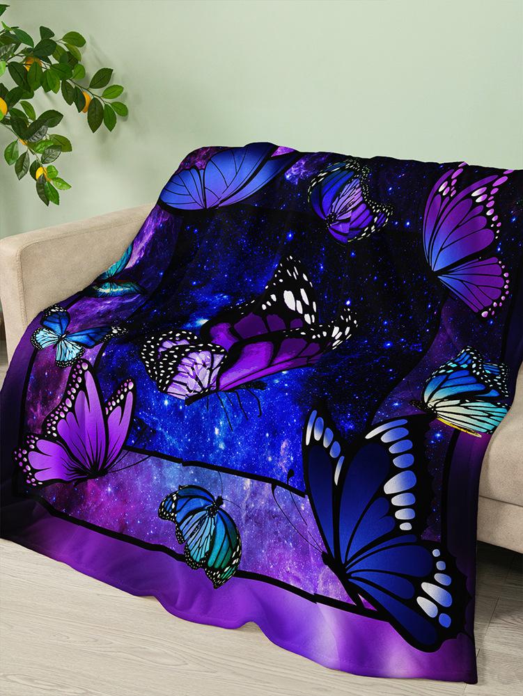 Flannel Blanket Animal Butterfly Dark Wind Blanket Crystal Fleece Blanket Spring And Autumn