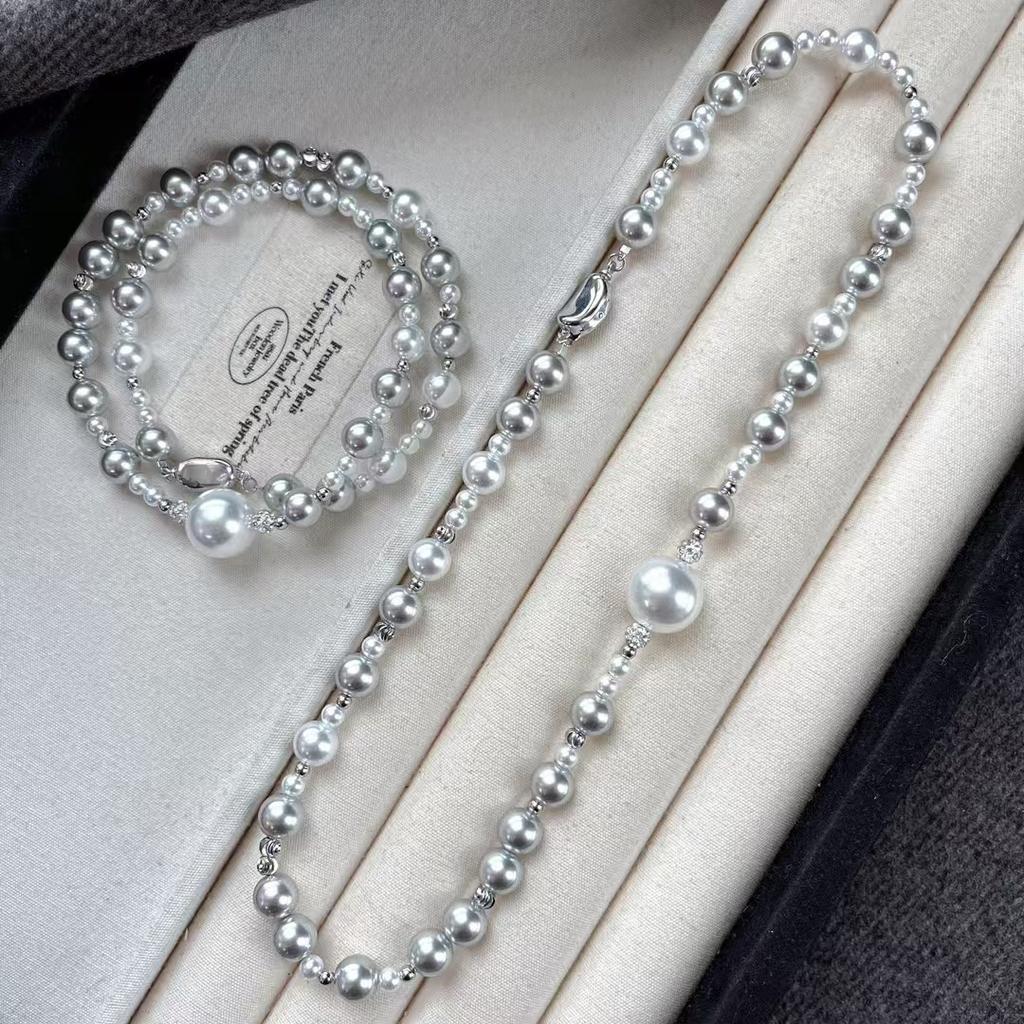 Vintage 616 Real Multi Hemp Design Sense Pearl Necklace Clavicle Chain