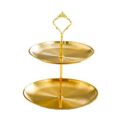 DISHJOY Multi-tier Stainless Steel Dessert Tray with Handle