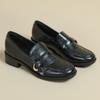 Fashion Women's Cow Leather Metal Buckle Slip On Flat Shoes 2025 High Quality Comfortable Loafers Casual Versatile Daily Famale Shoes