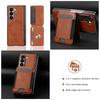 KEYSION PU Leather Phone Case for Samsung Galaxy Z Fold 7 6 5 4 3 Shockproof Cover With Magnetic Card Holder Bag Hinge Screen Protector