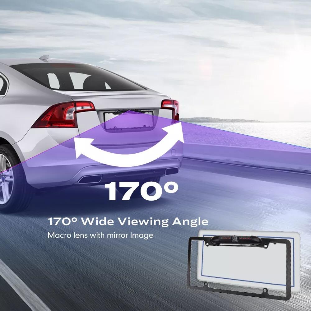 American License Plate Frame Waterproof Car Rear View Camera US Reverse Backup Camera IR Night Version Parking Assistance 8LED