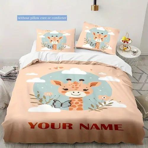 Comforter Giraffe Giraffe Background Theme Suitable For Children Kids And Adults Soft Warm Comfortable Breathable