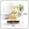 Brass Ship with Wooden Base, Showpiece Item, Perfect for Home Decoration and Gifting, 12'' Inch
