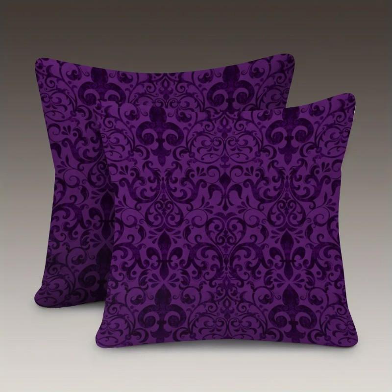 2pcs Luxury French Restoration Throw Pillows Royal Purple Cushions with Zipper Closure Machine Washable Double-sided Printed фиолетовый 10150₽
