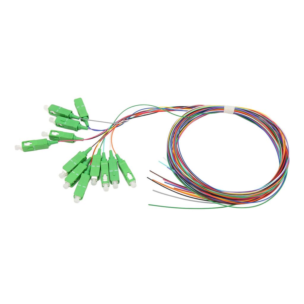 1.5 Meter Fiber Optic Pigtail 12 Strands SC APC 12 Color Single Mode Fiber Optic Pigtail for Welding Network