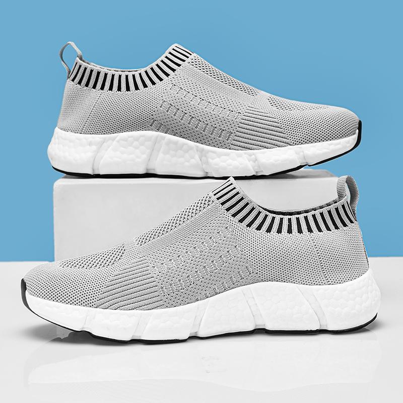 Women's Mesh Shoes with Trendy Fabric Design Comfortable Breathable Lightweight One Foot Outdoor Walking Casual Flat Shoes