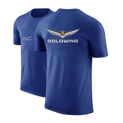 Japan Motorcycle Mens High-quality Cotton Casual GoldWing Gl1800 Solid Color Print New Summer Short-sleeved Fashion Shirt Brand