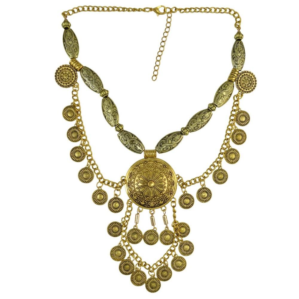 Alloy Coin Personalized Retro Collarbone Multi-layer Necklace, European and American Exaggerated National Style Necklace