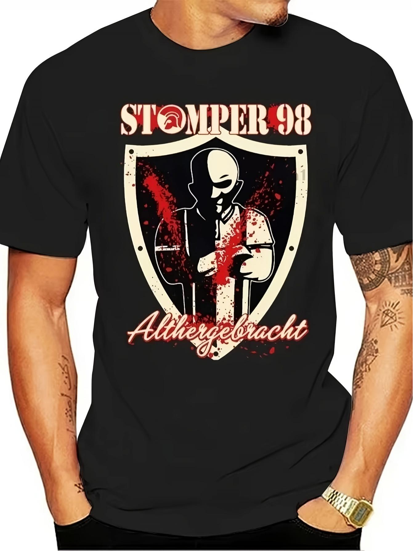 Men S Stomper 98 Retro 90S Graphic Tee - Black Featuring a White And Red Design Inspired by Japanese Anime L