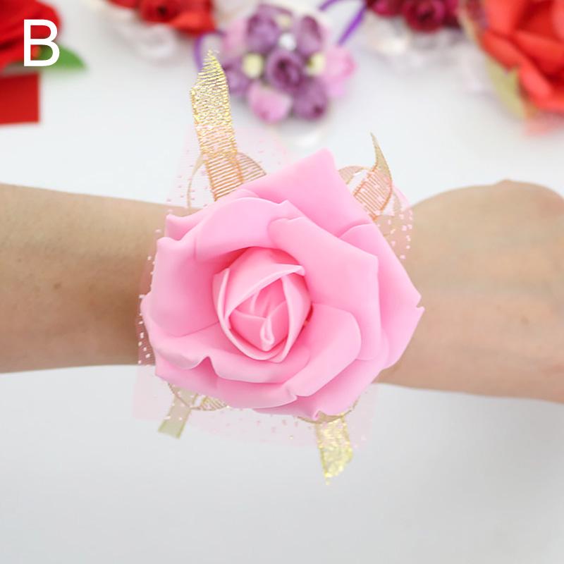 1PCS Bridesmaid Wrist Corsage Wedding Party Rose Bracelet Silk Flowers RibbonSPU 1PCS Bridesmaid Wrist Corsage Wedding Party Rose Bracelet Silk Flowers RibbonSPU