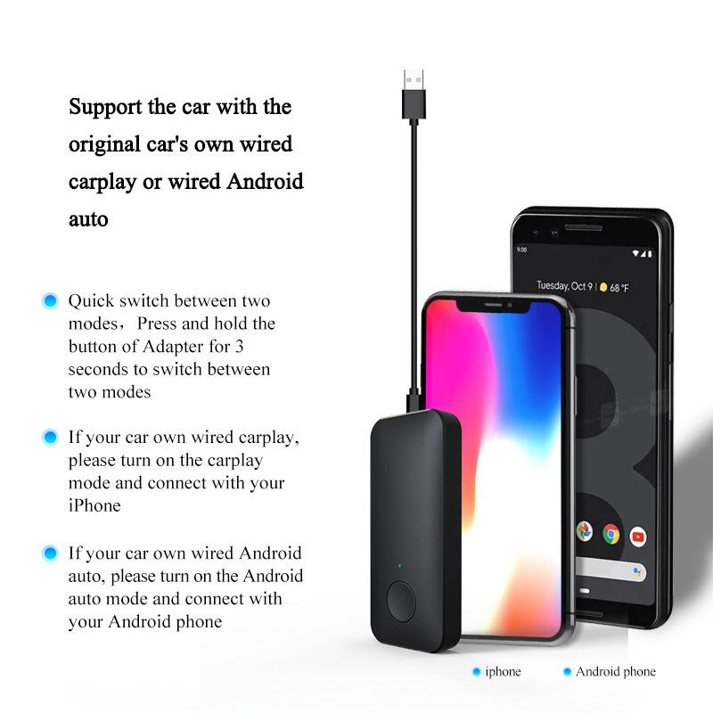 Wireless 2-in-1 Car-mounted Navigation Music Radio Box with Android Auto and Apple CarPlay