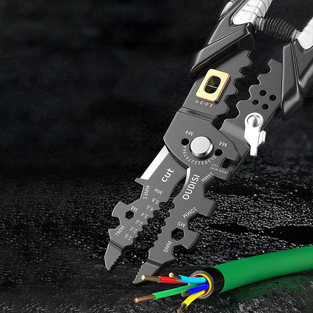 Multifunctional Electrician Pliers Wire Stripper Needle Nose Pliers for Wire Stripping Cable Cutter Terminal Crimping Hand Tool