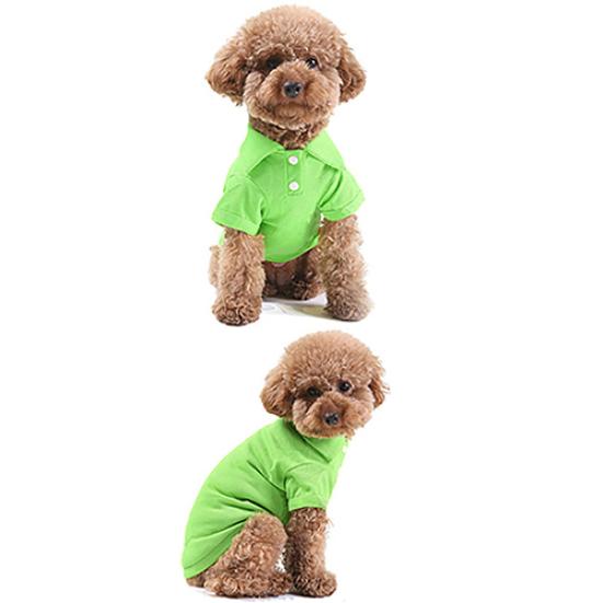 Puppy Dog Cat Summer Solid Color Buttoned Shirt Pet Clothes Costume T-Shirt