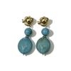 European and American stainless steel large pendant earrings, retro acrylic fashion earrings, small fish stone high-end jewelry