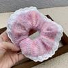 Large Scrunchies Lace Trim Vintage Floral Hair Scrunchy 90s Women Girls Thick Hair Accessory Hair Tie Ponytail Holder