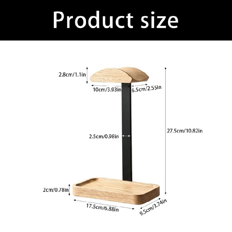 Gaming Area Headphone Holder for Desk, Freestanding Stand Headset Holder with Storage Tray for Daily Desktop Use