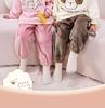 Double-Sided Fleece Autumn/Winter Pajama Set for Girls & Boys - Warm Home Wear for Older Kids