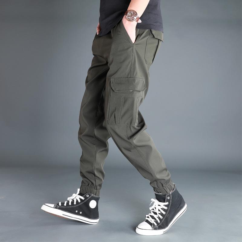 Men's Loose Cuff Overalls: Trendy Harem Jogging Pants with Large Pockets for Spring & Summer, Available in Large Sizes