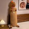 Adorable Animal Series Long Plush Body Pillow Bear Bunny With Checkered Bandanas And Cute Faces Soft Decor Cuddly Toy