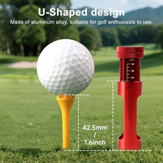 Adjustable Golf Tee Height Setter 20-40mm Aluminum Alloy Tee Height Elevator Tool for Consistent Swings Training Accessories